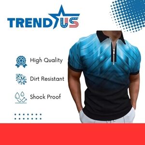 Men's Blue and Black Shirt